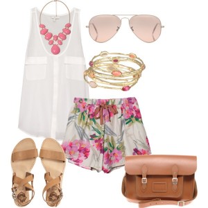 10 Polyvore Combinations With Floral Shorts